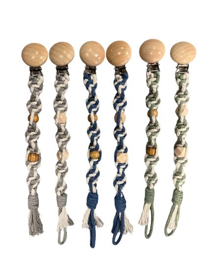 Handmade Macramé Pacifier Clips