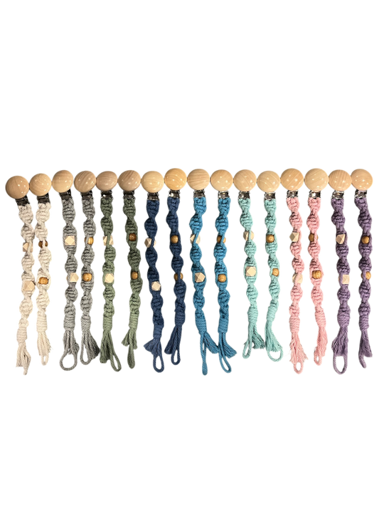 Handmade Macramé Pacifier Clips