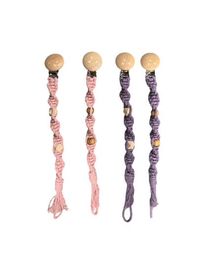 Handmade Macramé Pacifier Clips