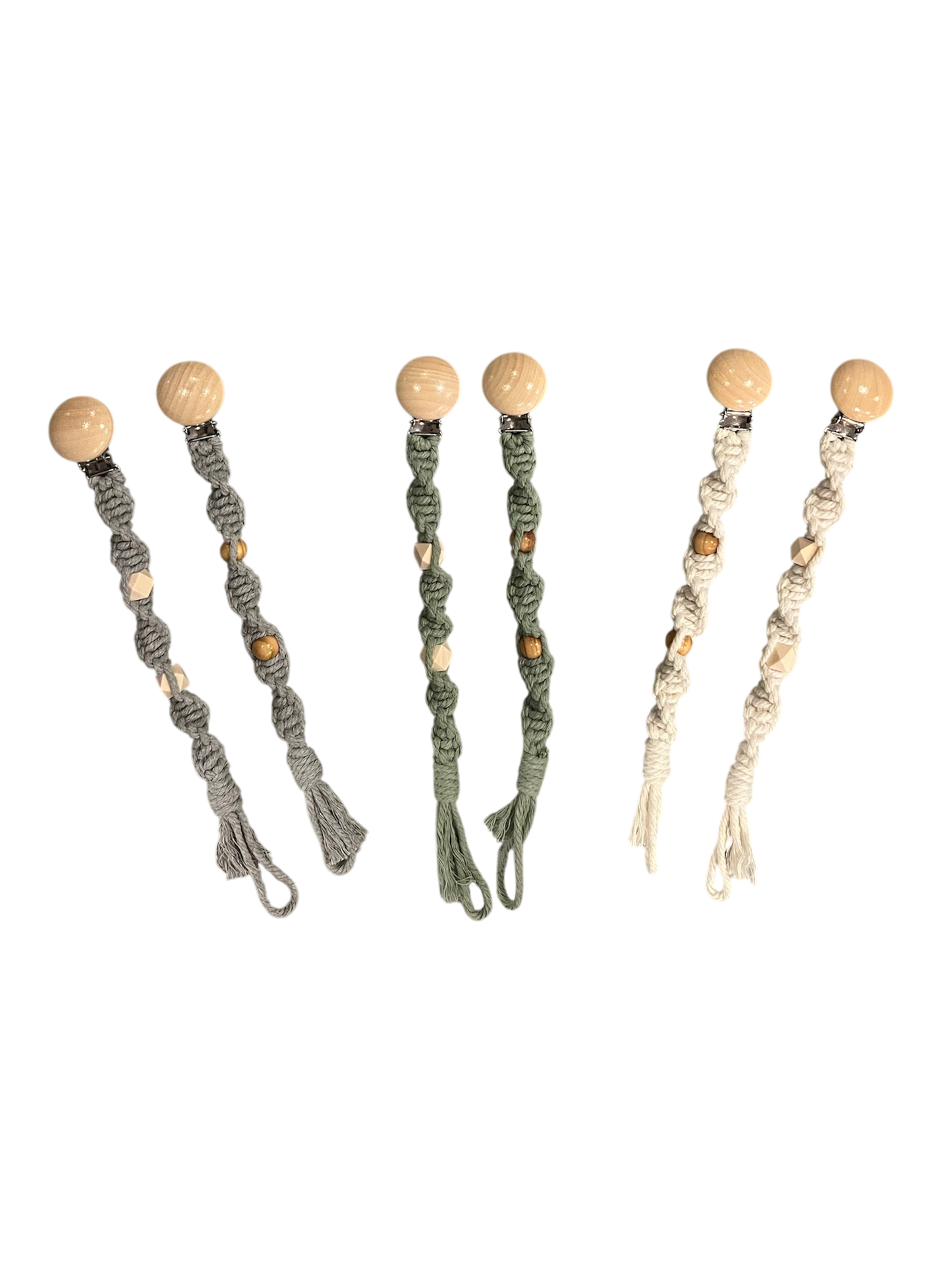 Handmade Macramé Pacifier Clips