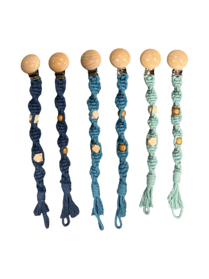 Handmade Macramé Pacifier Clips