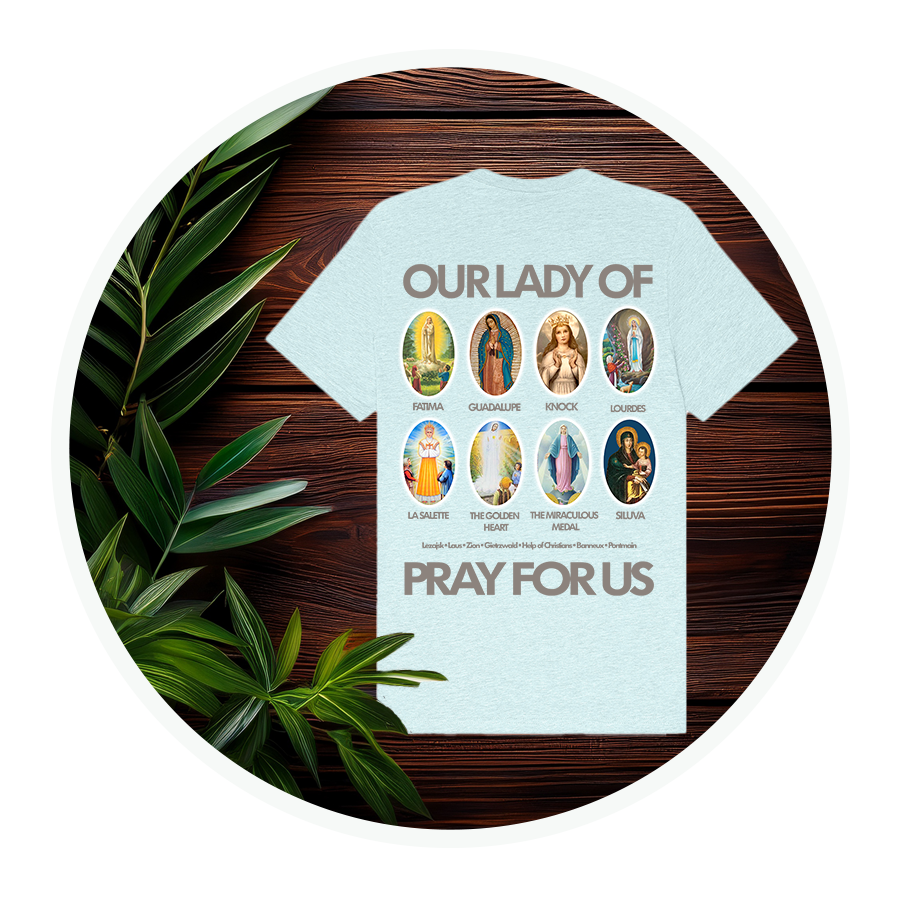 Marian Apparitions (Left Chest) | Adult Unisex T-Shirt