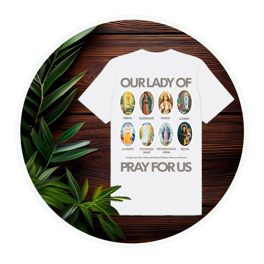 Marian Apparitions (Left Chest) | Adult Unisex T-Shirt