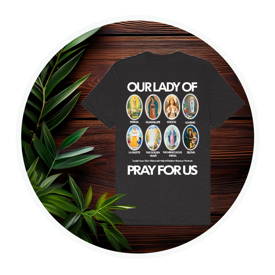 Marian Apparitions (Left Chest) | Adult Unisex T-Shirt