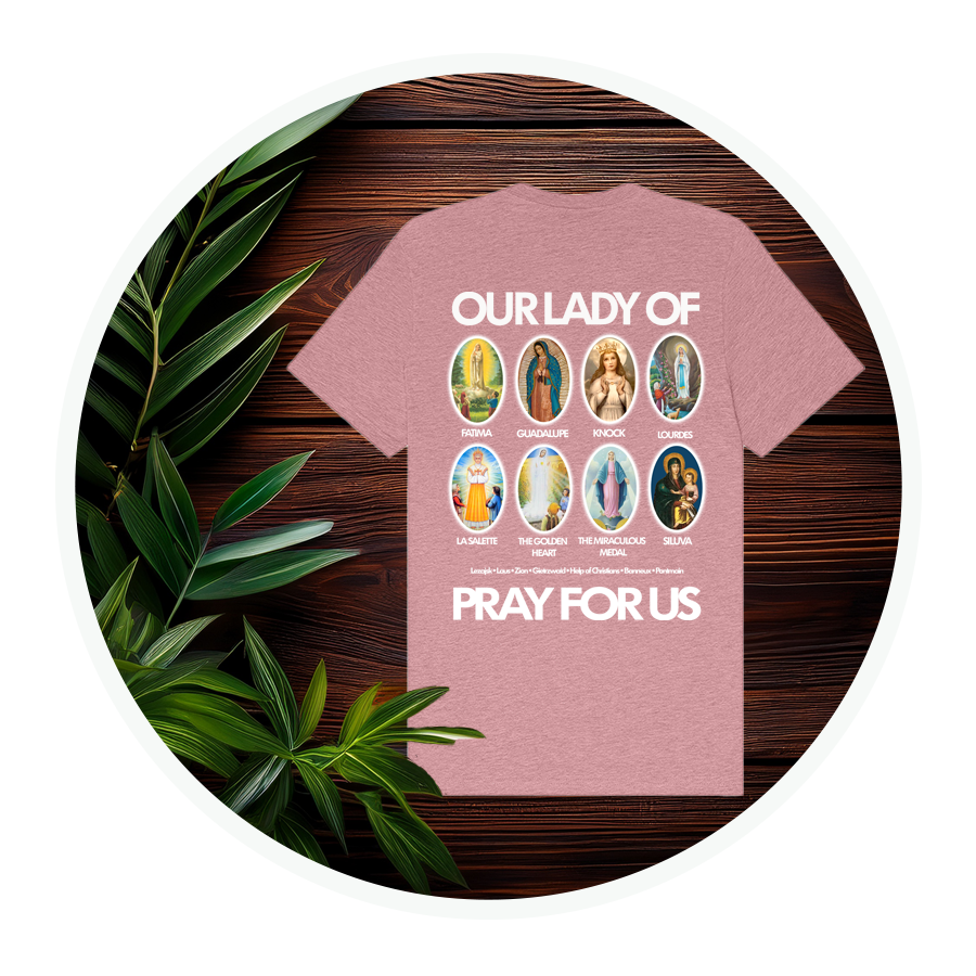 Marian Apparitions (Left Chest) | Adult Unisex T-Shirt